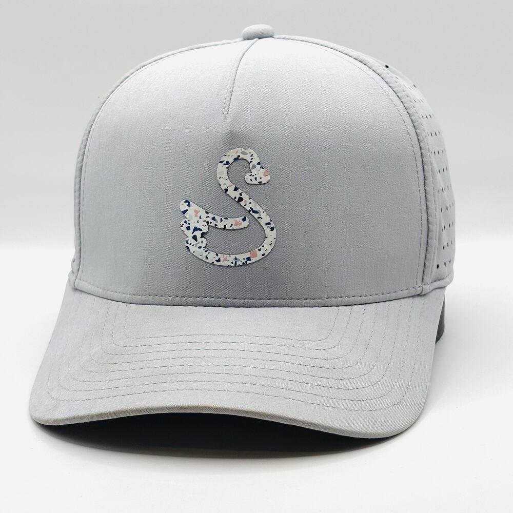 Swannies Light Grey Snapback Hat Cap for Golf Adjustable Breathable Performance